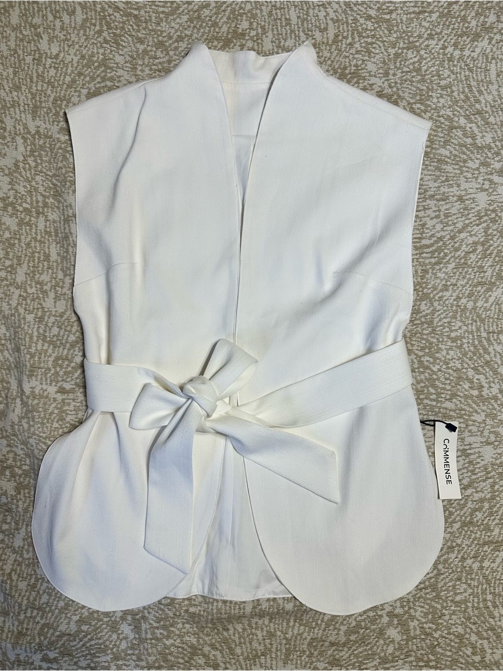 Commense belted peplum top